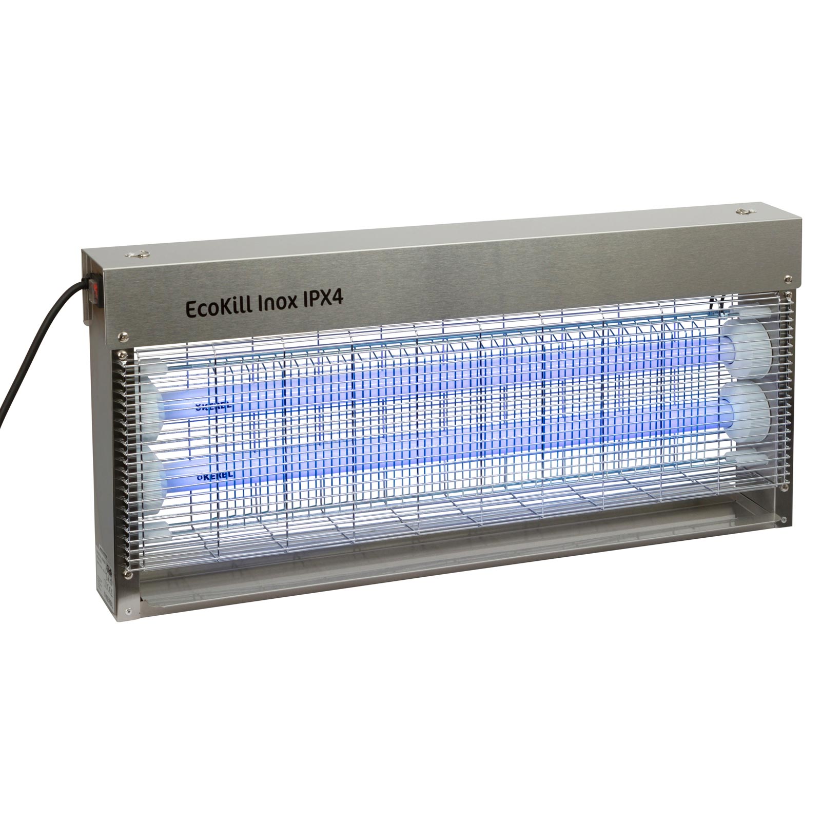 Capcană electrică de muște EcoKill Inox IPX4 protecție împotriva stropilor de apă 2 x 20 Watt Capcană electrică de muște EcoKill Inox IPX4 protecție împotriva stropilor de apă 2 x 20 Watt