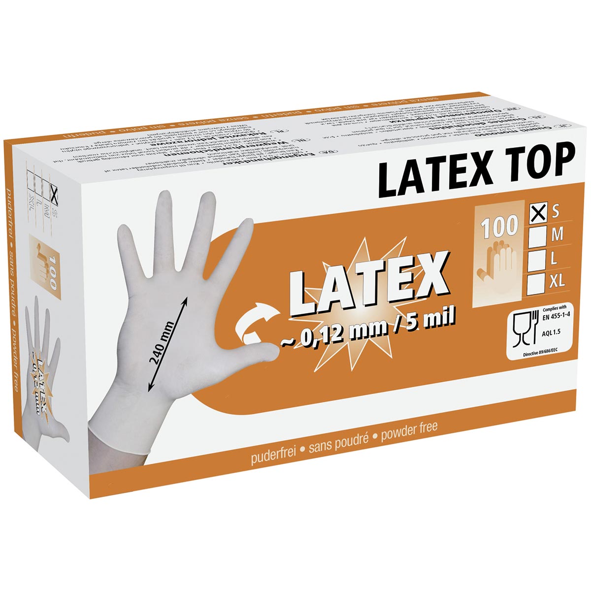 Mănuși de unică folosință Latex Top S