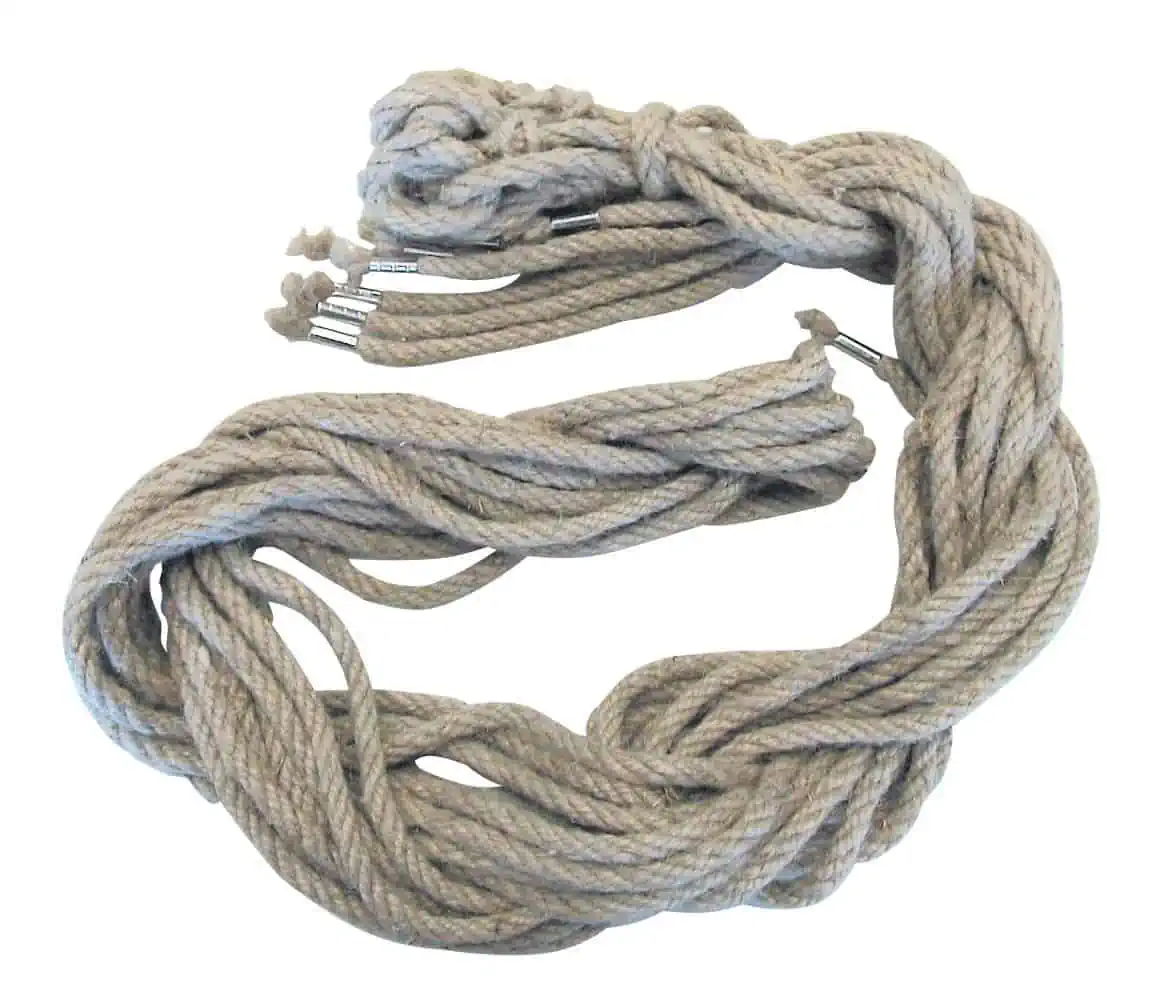 Funie de legare 250 cm/8 mm fibra naturala, 4 fire, pachet de 10