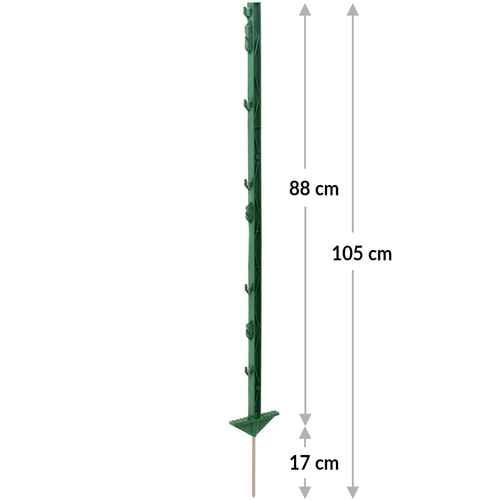 20x Agrarzone stâlp pentru gard electric 105cm, cu bandă dublă, verde