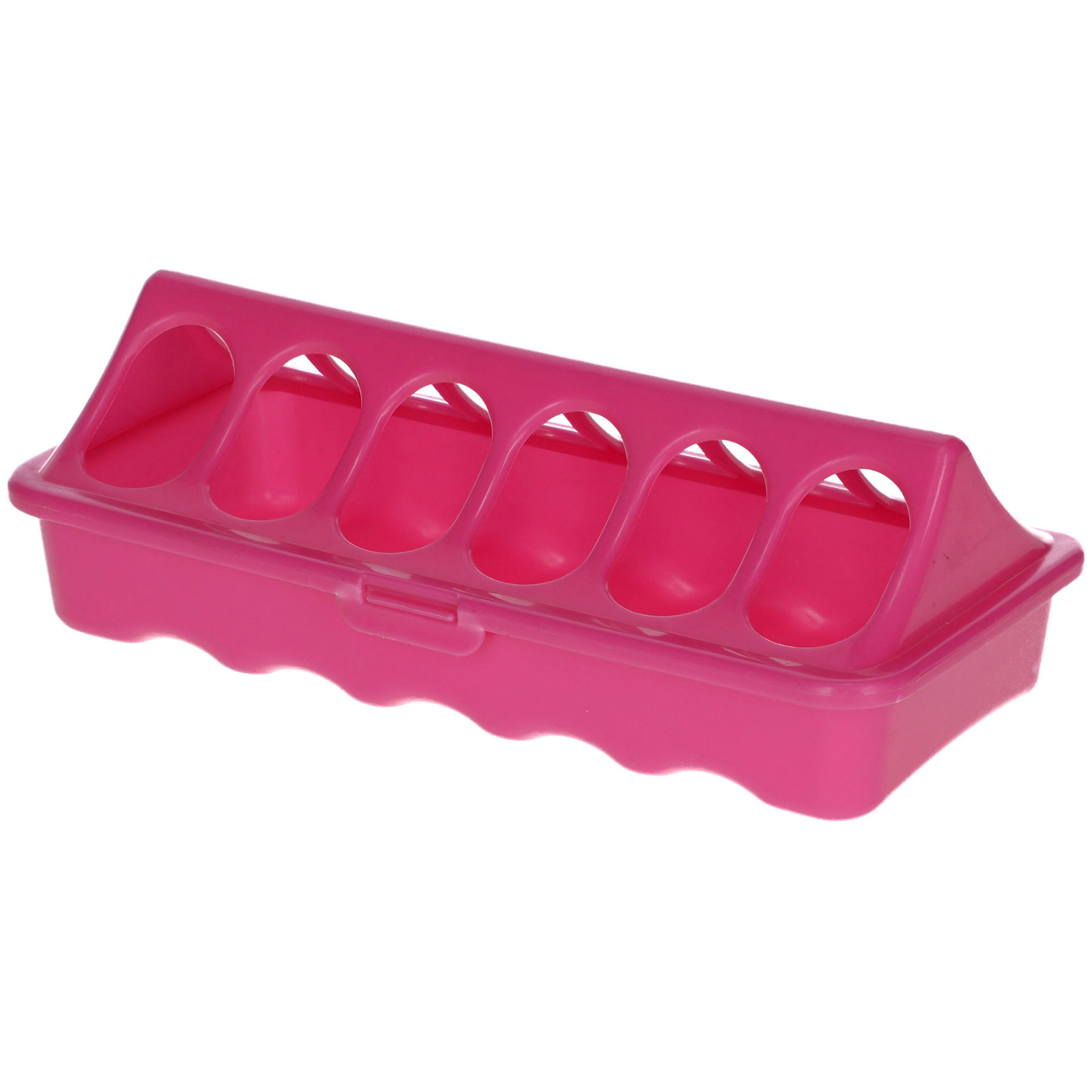 Hranitor pentru pui din plastic, roz 20 x 9 cm