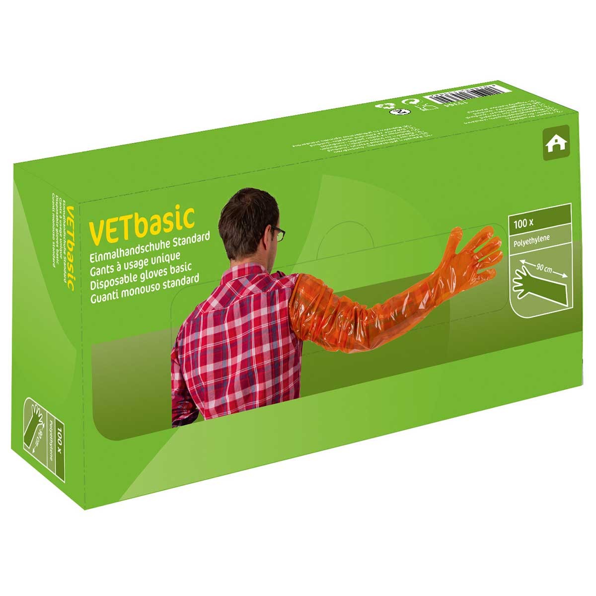 100x mănuși de unică folosință VETbasic portocaliu