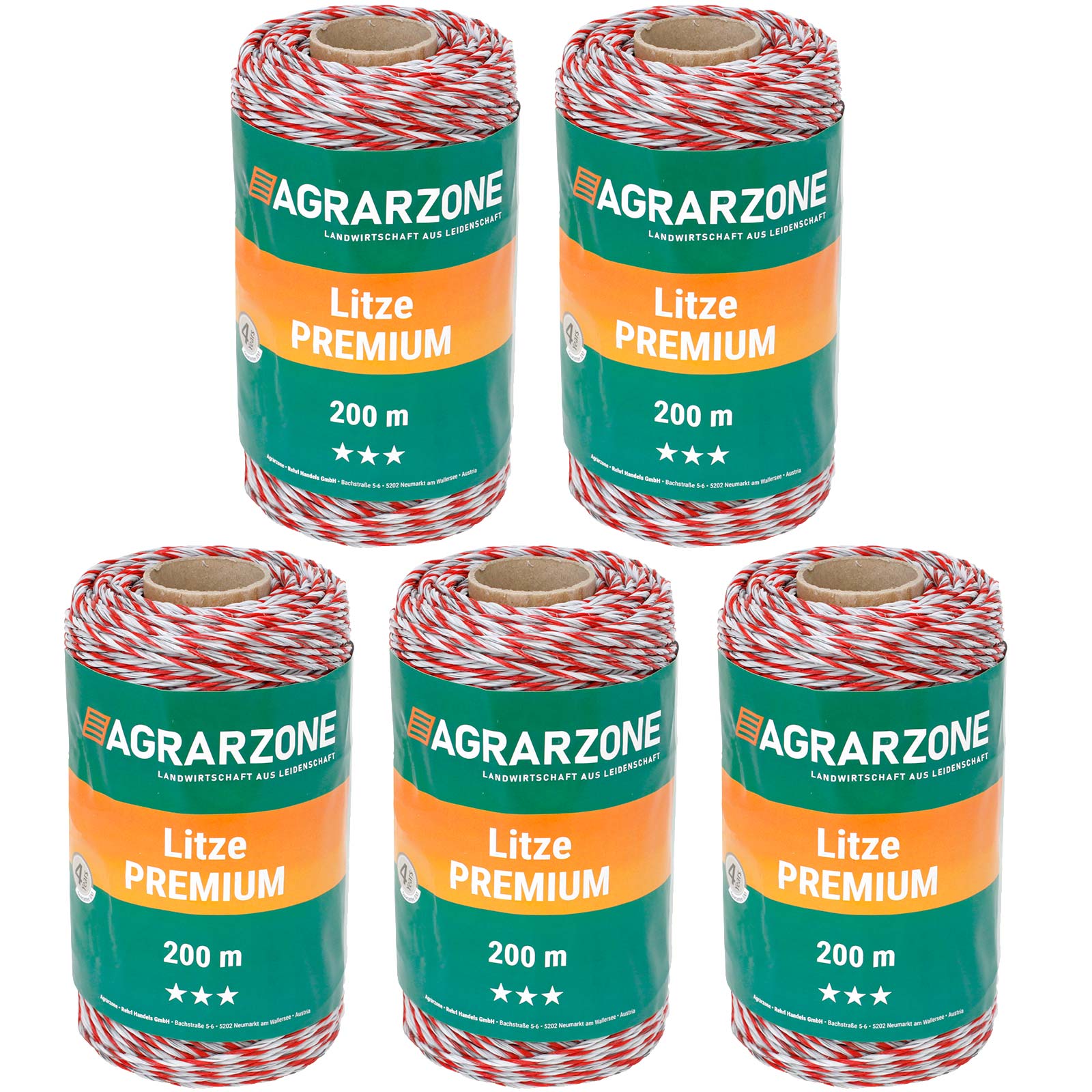 Agrarzone fir pentru garduri electrice Premium 6x0,30 TriCOND, alb-roșu 1000 m