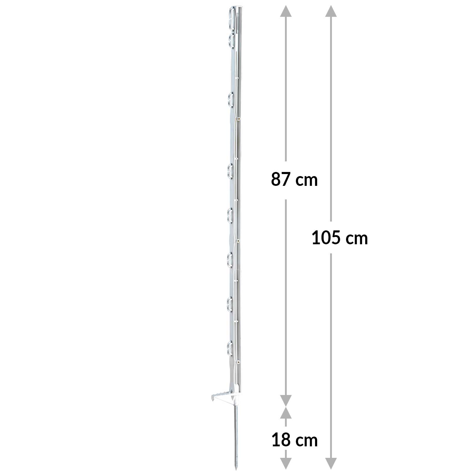 5x AKO stâlp pentru gard electric ECO 105 cm alb