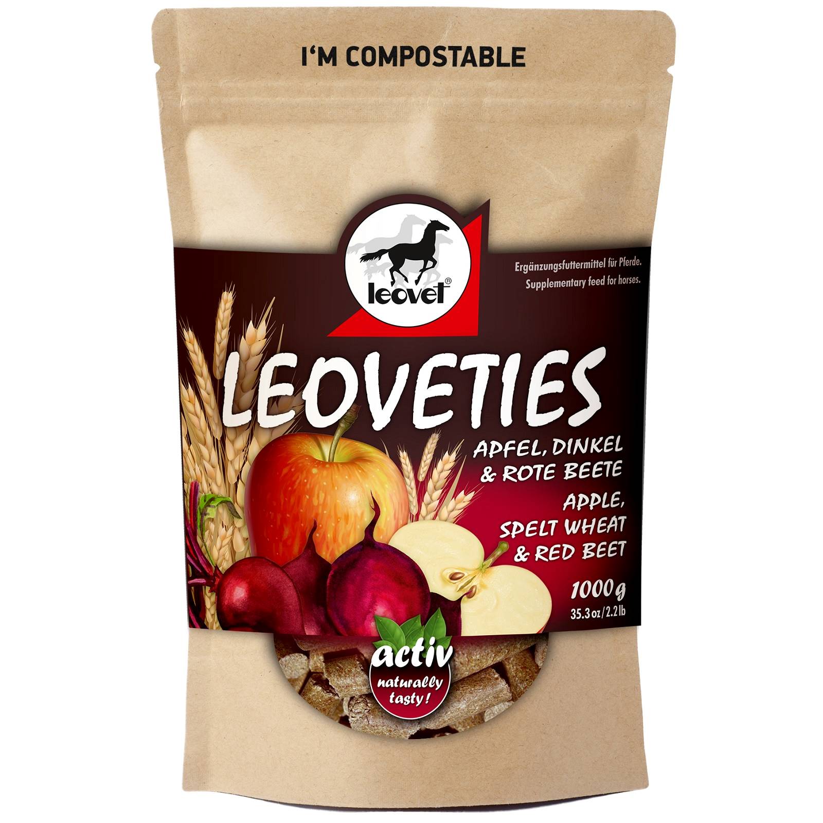 Leovet Leoveties snack cu măr, spelta și sfeclă roșie 1 kg