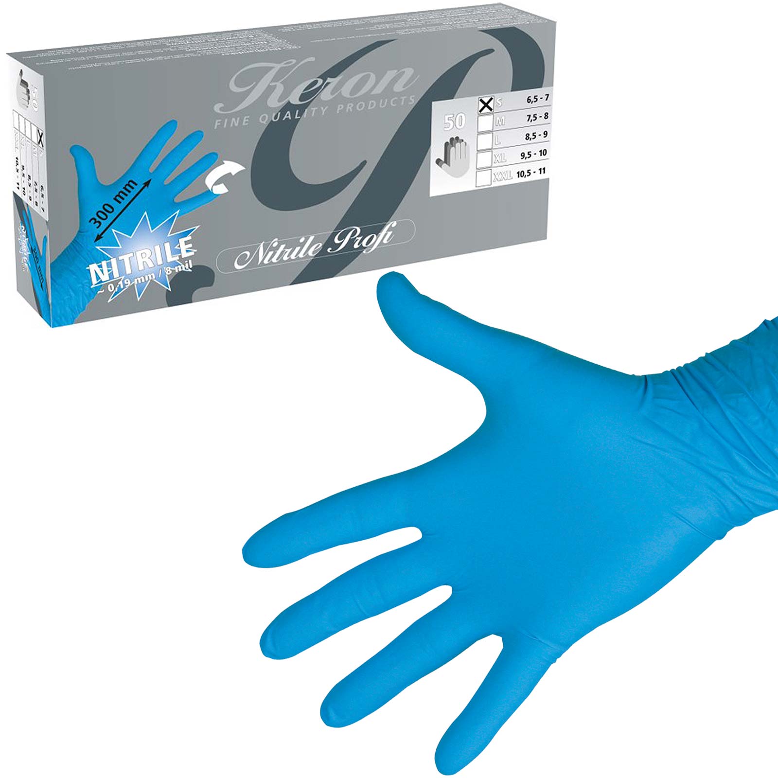 50x Keron mănuși profesionale de unică folosință din nitril XL