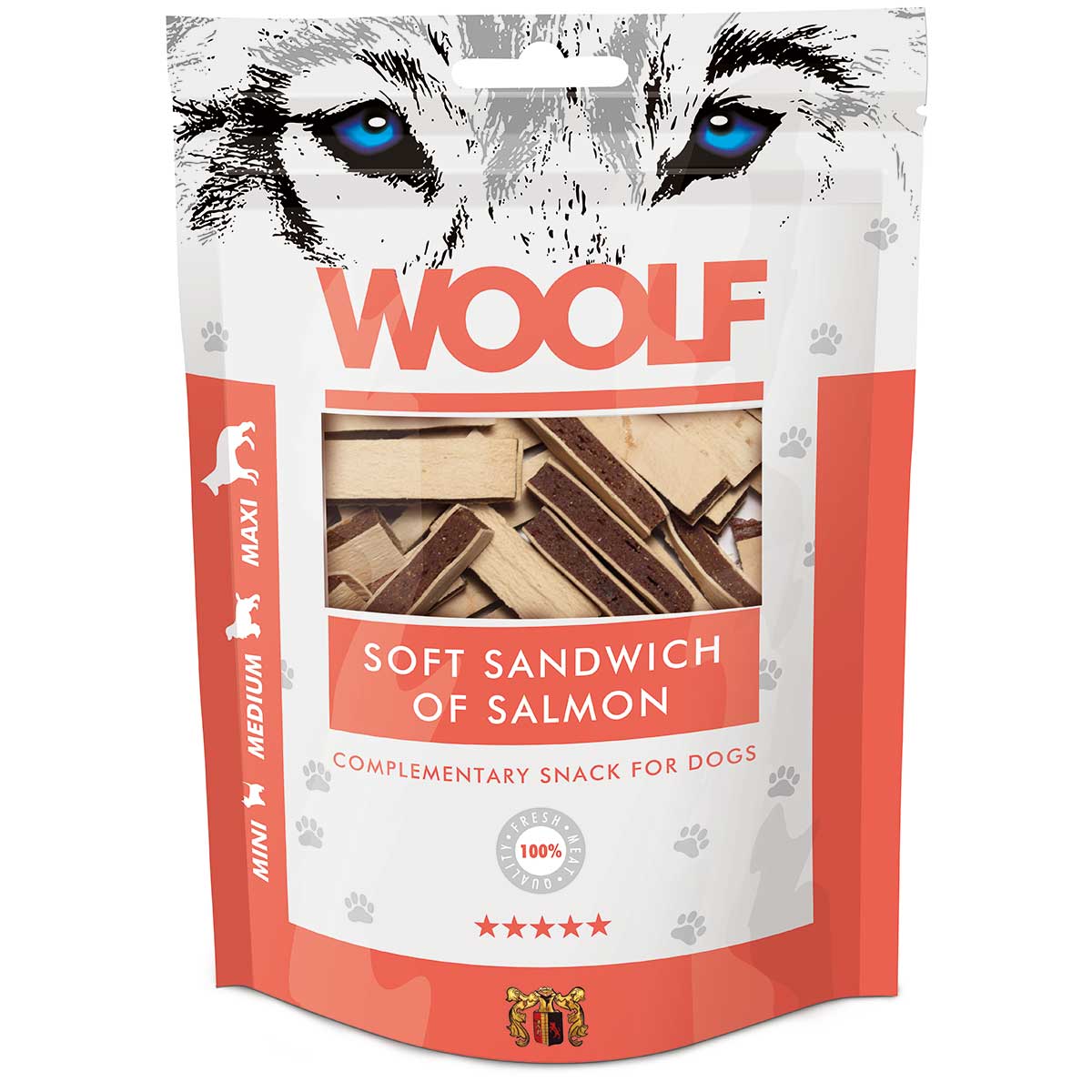 Woolf snack moale cu somon pentru câini