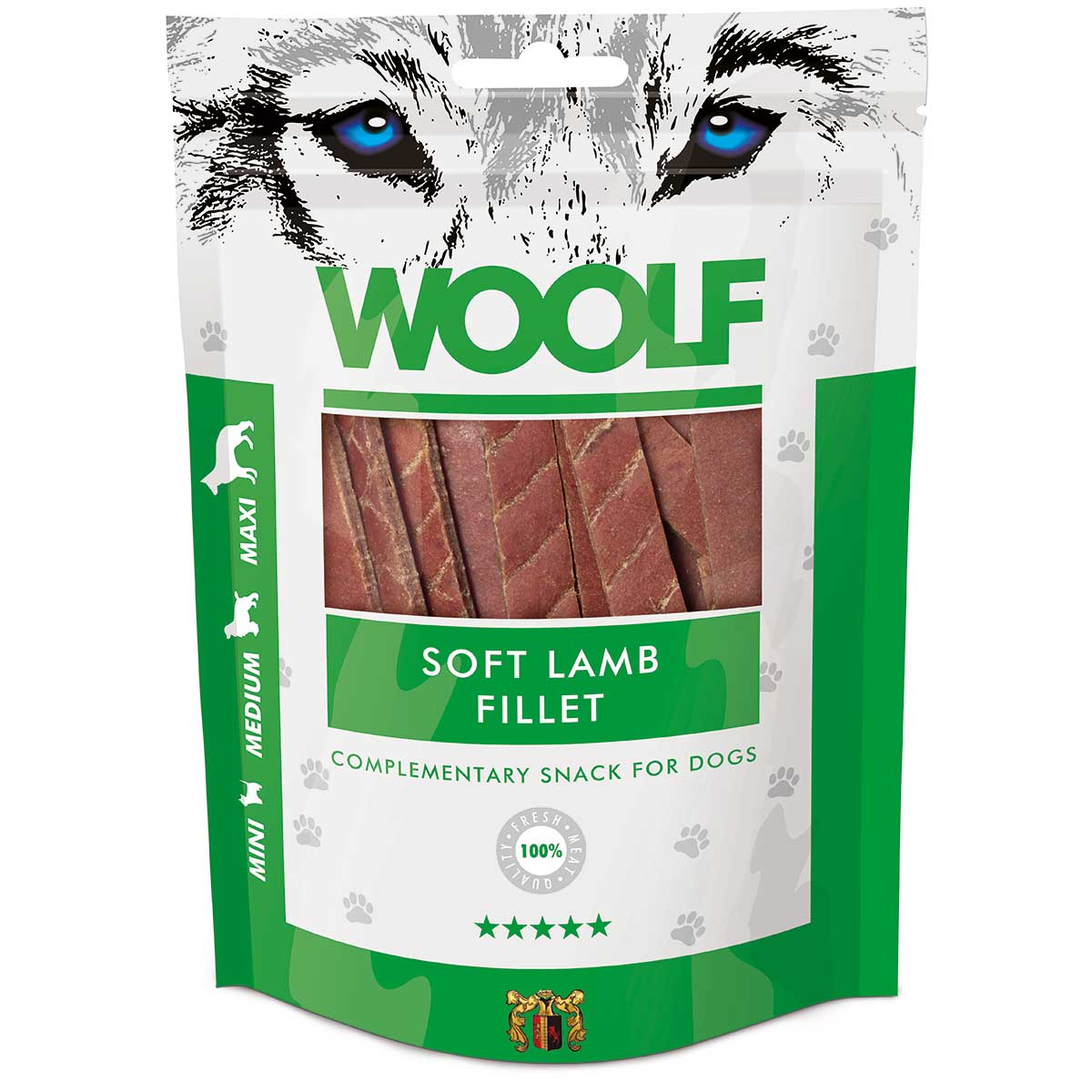 Woolf snack fâșii de file de miel pentru câini