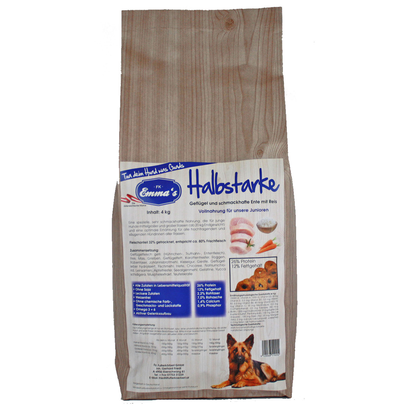 Emmas hrană pentru câini Half Dry 4 kg