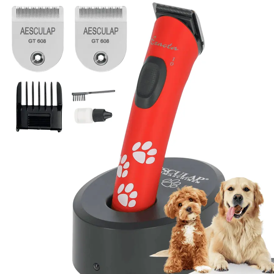 Aesculap Exacta Schermaschine Akku rot mit Ersatz Scherkopf Aesculap Exacta Schermaschine Akku rot mit Ersatz Scherkopf