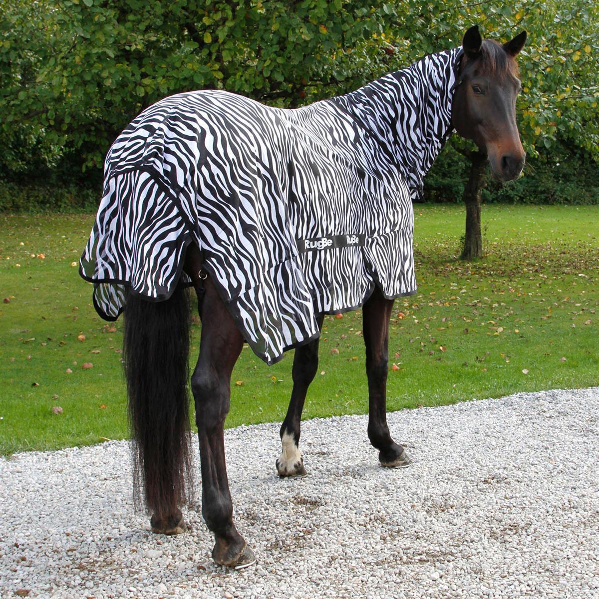 Covalliero RugBe Zebra pătură cai pentru muște și eczeme cu secțiune pentru gât 145
