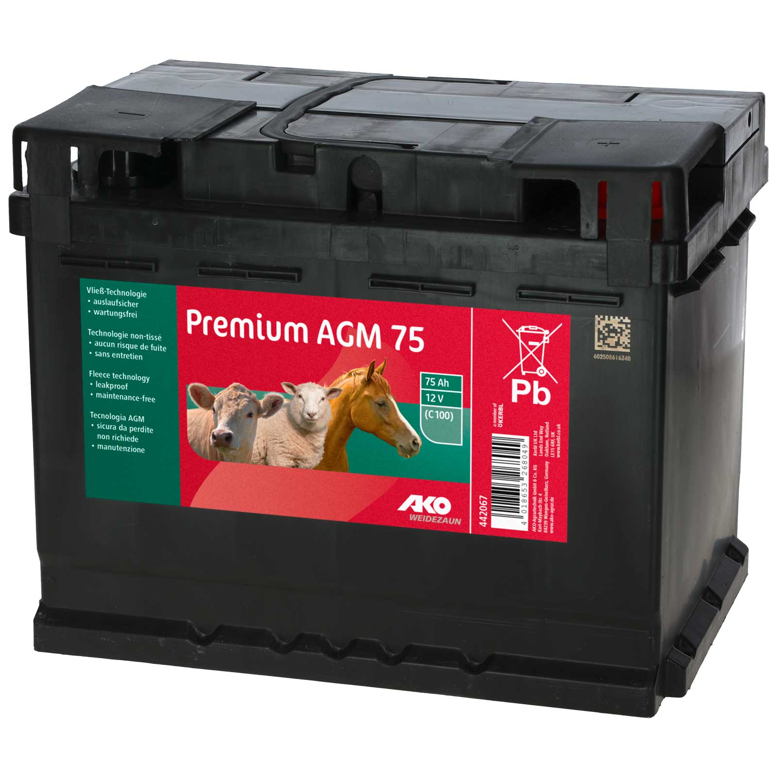 Baterie Premium AGM pentru garduri electrice 12 v 75 Ah Baterie Premium AGM pentru garduri electrice 12 v 75 Ah