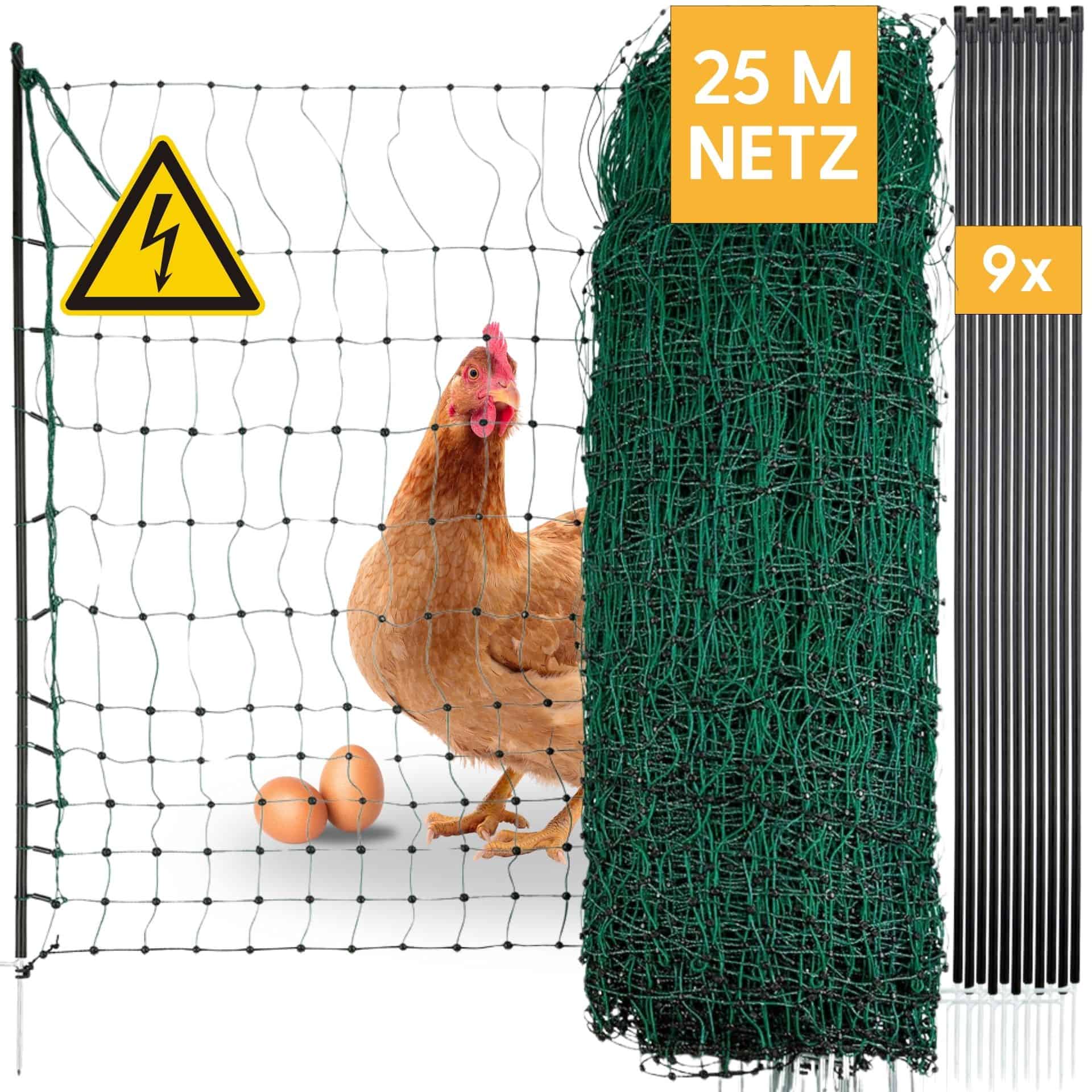 Agrarzone plasă electrificabilă pentru păsări Classic, vârf dublu, verde 25 m x 112 cm