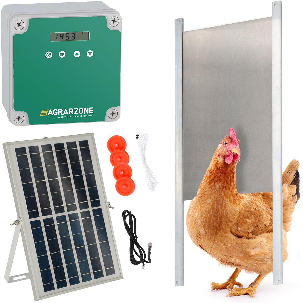 Agrarzone ușă automată pentru coteț cu energie solară
