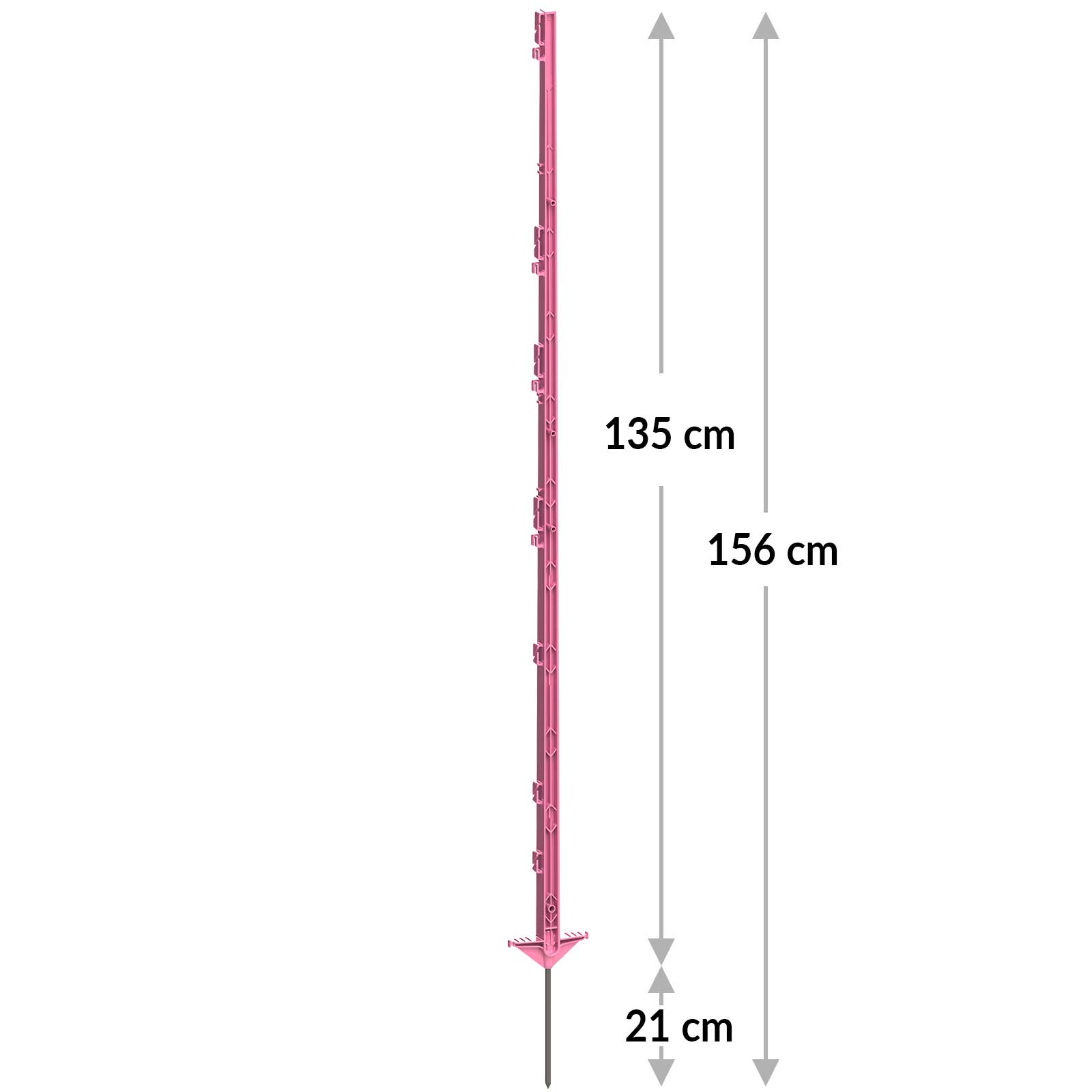 5x stâlp din plastic cu treaptă dublă 156 cm roz
