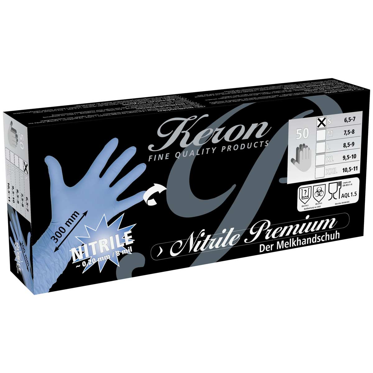 50x Keron mănuși de unică folosință din nitril Premium M