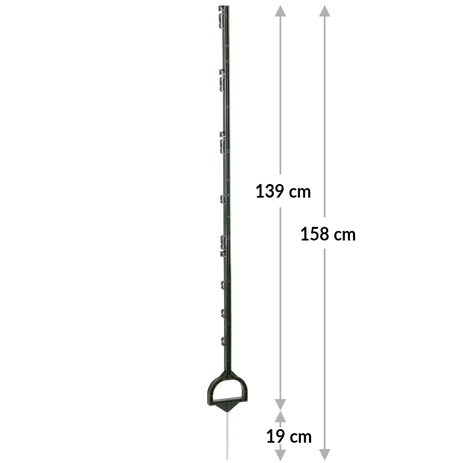 5x stâlp pentru gard electric de pășune 158 cm verde