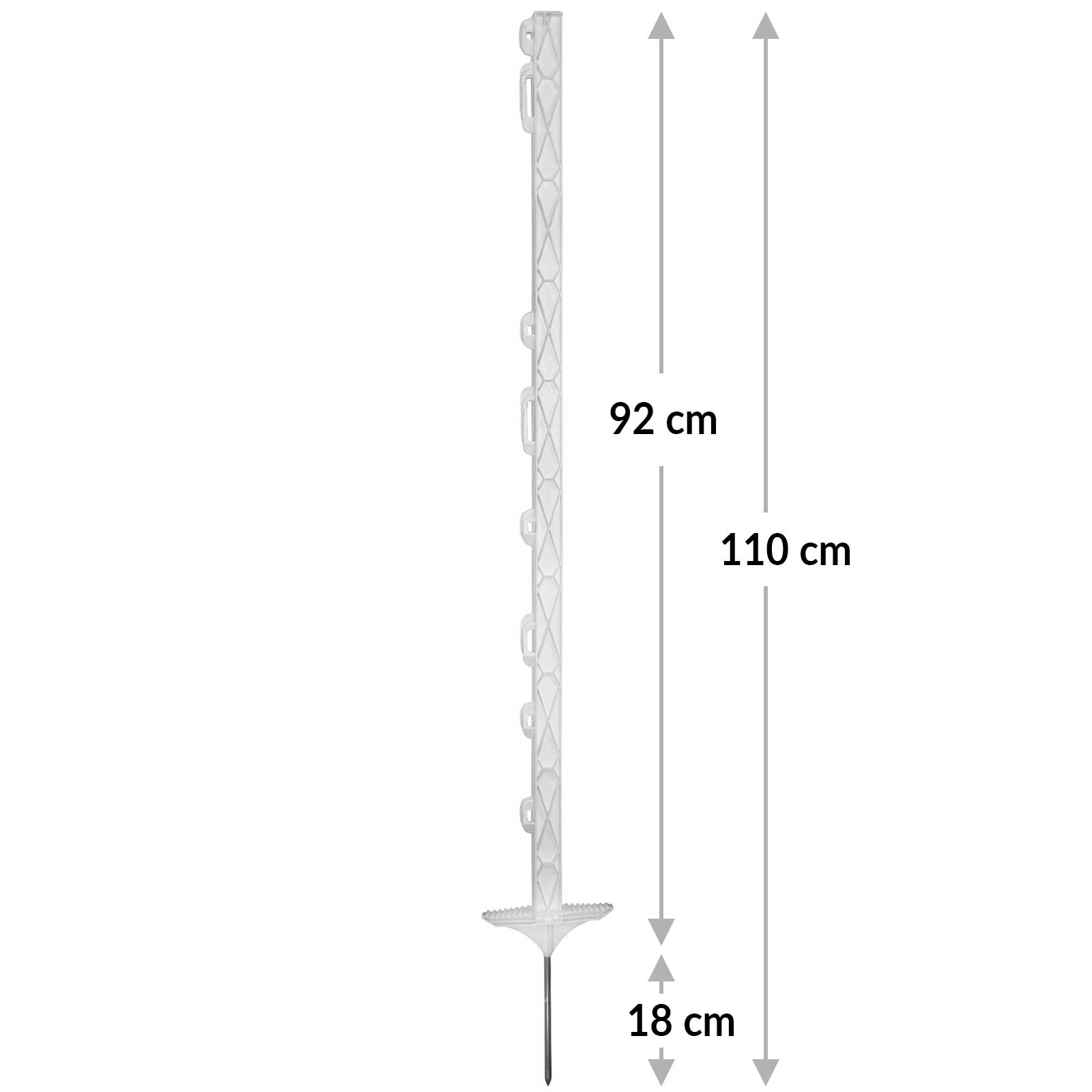20x Agrarzone stâlp pentru gard pentru pășuni 110cm, cu două trepte