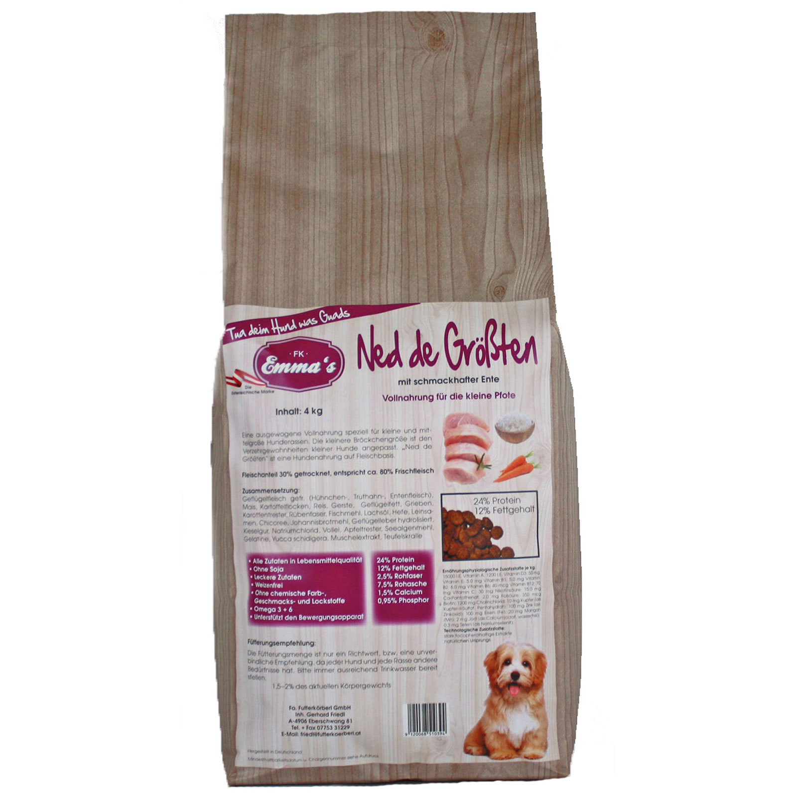 Emmas hrană uscată pentru câini mici și medii Ned cel mare 4 kg