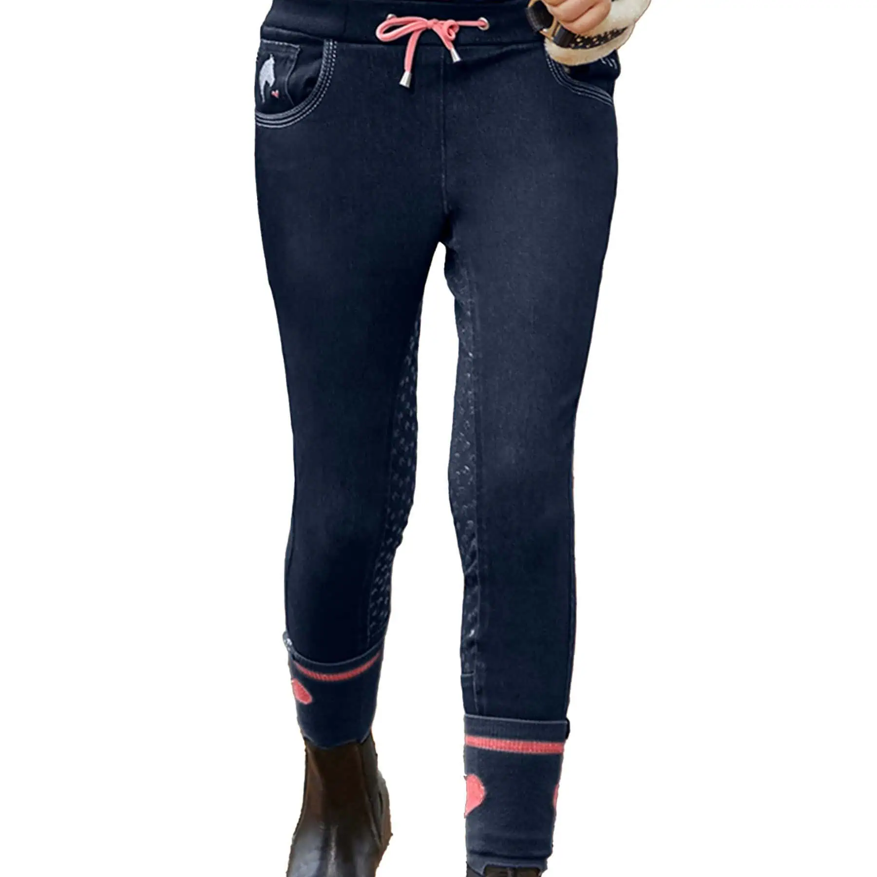 Lucky Lia Jeans Riding Leggings, kids midnight blue/lucky heart 104