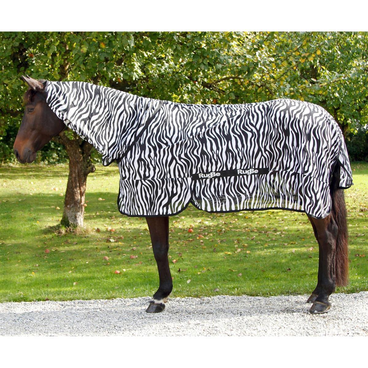 Covalliero RugBe Zebra pătură cai pentru muște și eczeme cu secțiune pentru gât