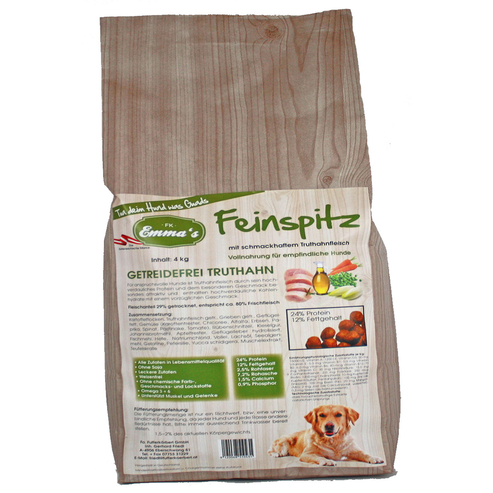 Emmas hrană pentru câini Feinspitz curcan fără cereale 4 kg