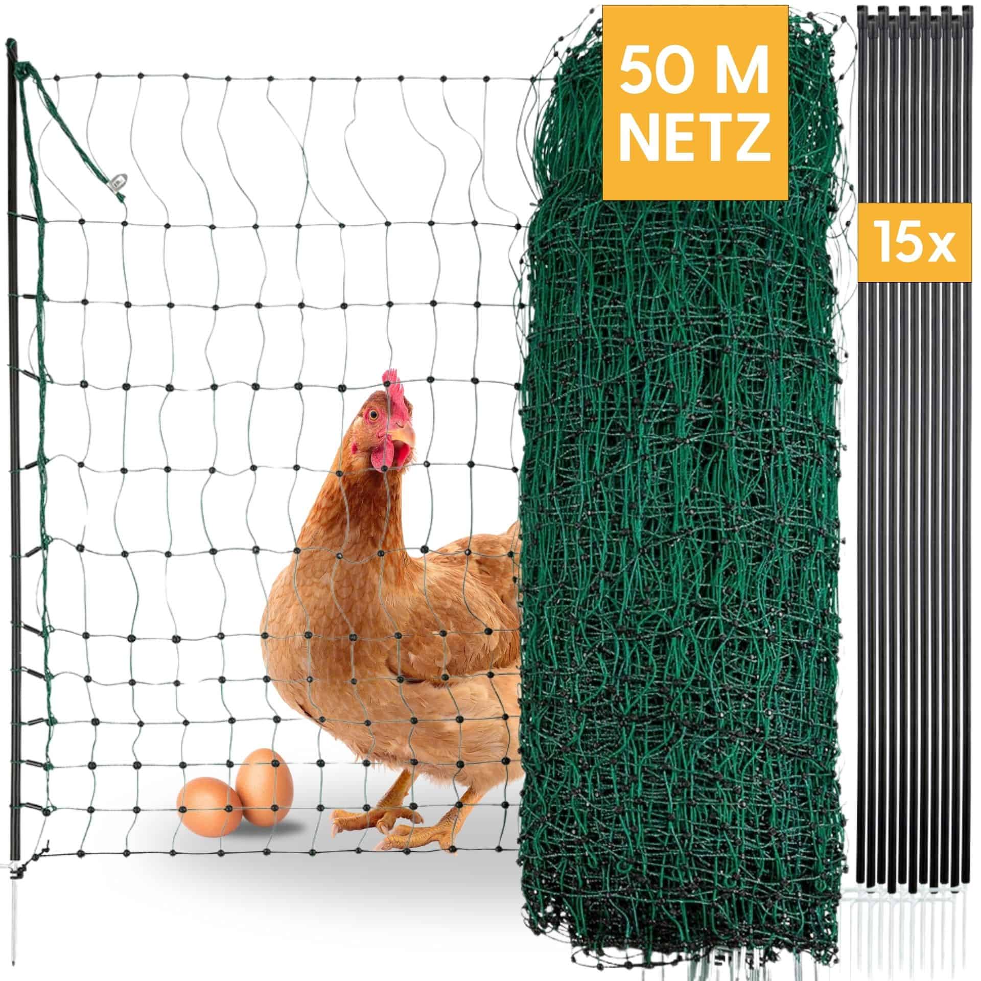 Agrarzone plasă electrificabilă pentru păsări Classic, vârf dublu, verde 50 m x 112 cm