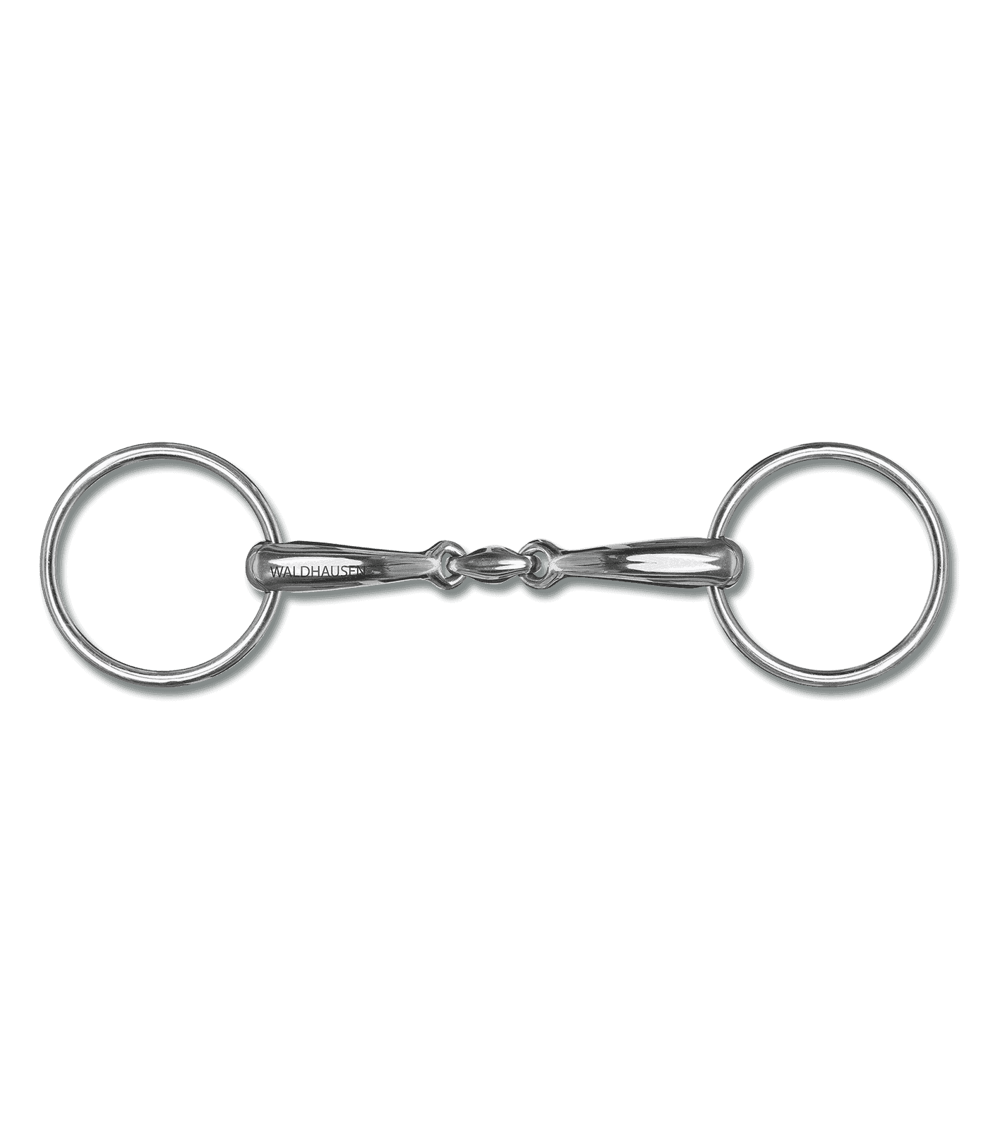 Anatomical snaffle bit, double jointed, solid 12.5 cm