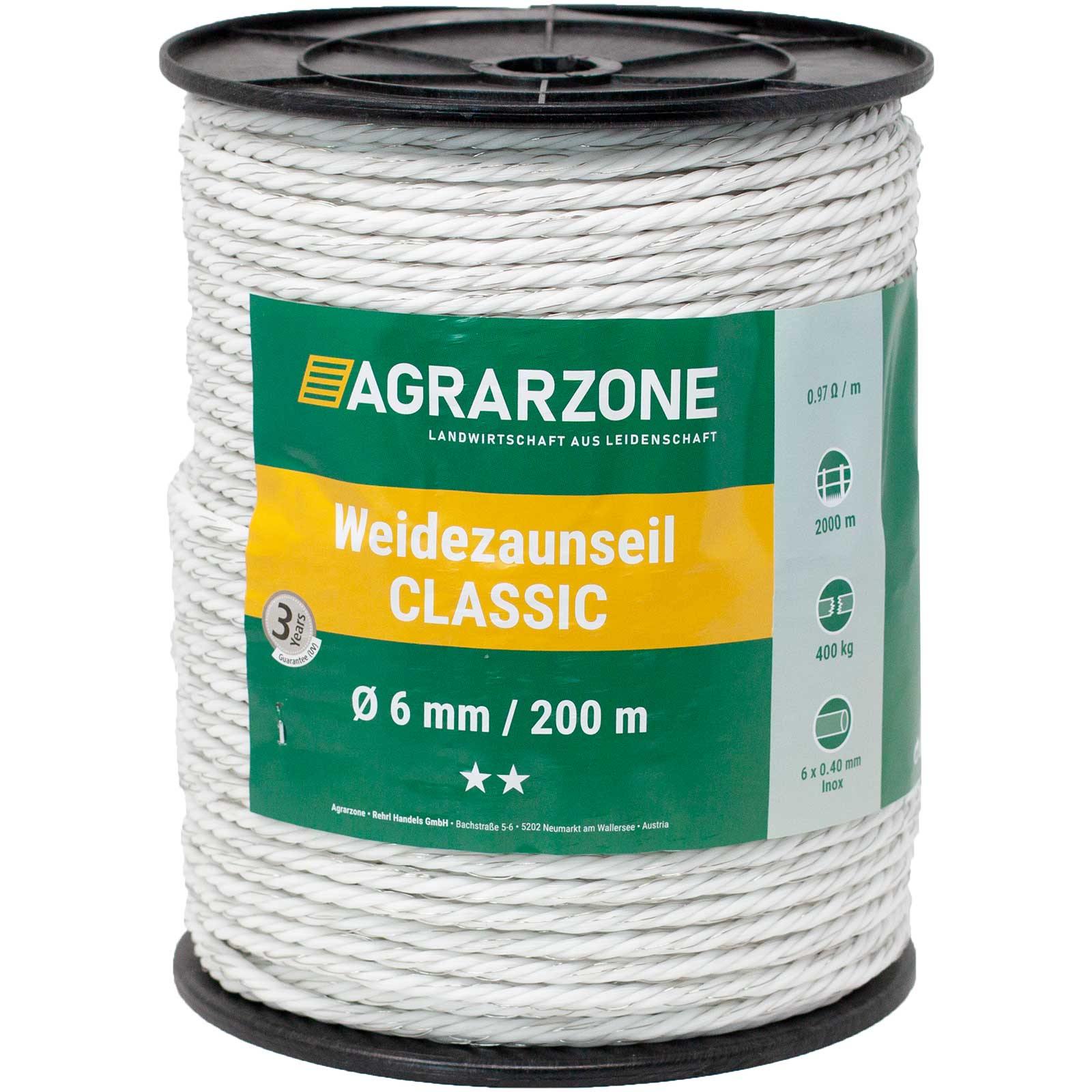 Agrarzone fir pentru gard electric Classic Ø 6mm, 6x0.40 Niro, alb Agrarzone fir pentru gard electric Classic Ø 6mm, 6x0.40 Niro, alb