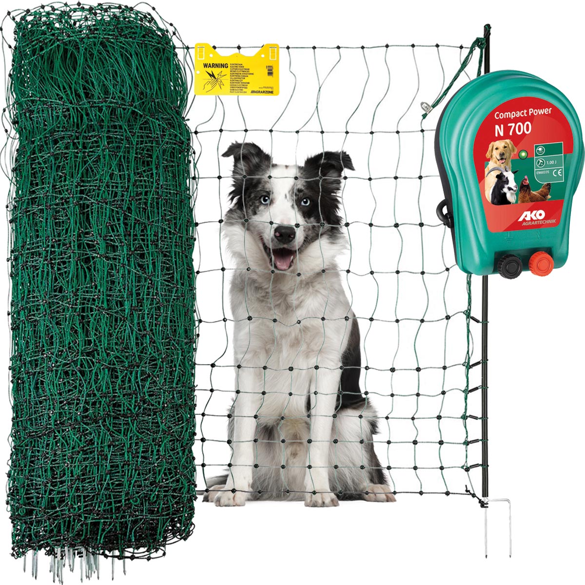Agrarzone Set de garduri pentru câini N700 230V, 1J, plasă 25m x 106cm, verde