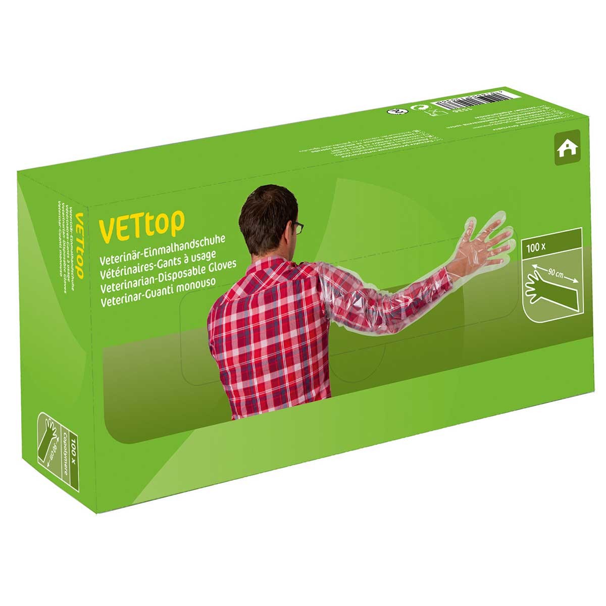 100x mănuși veterinare de unică folosință VETtop transparent