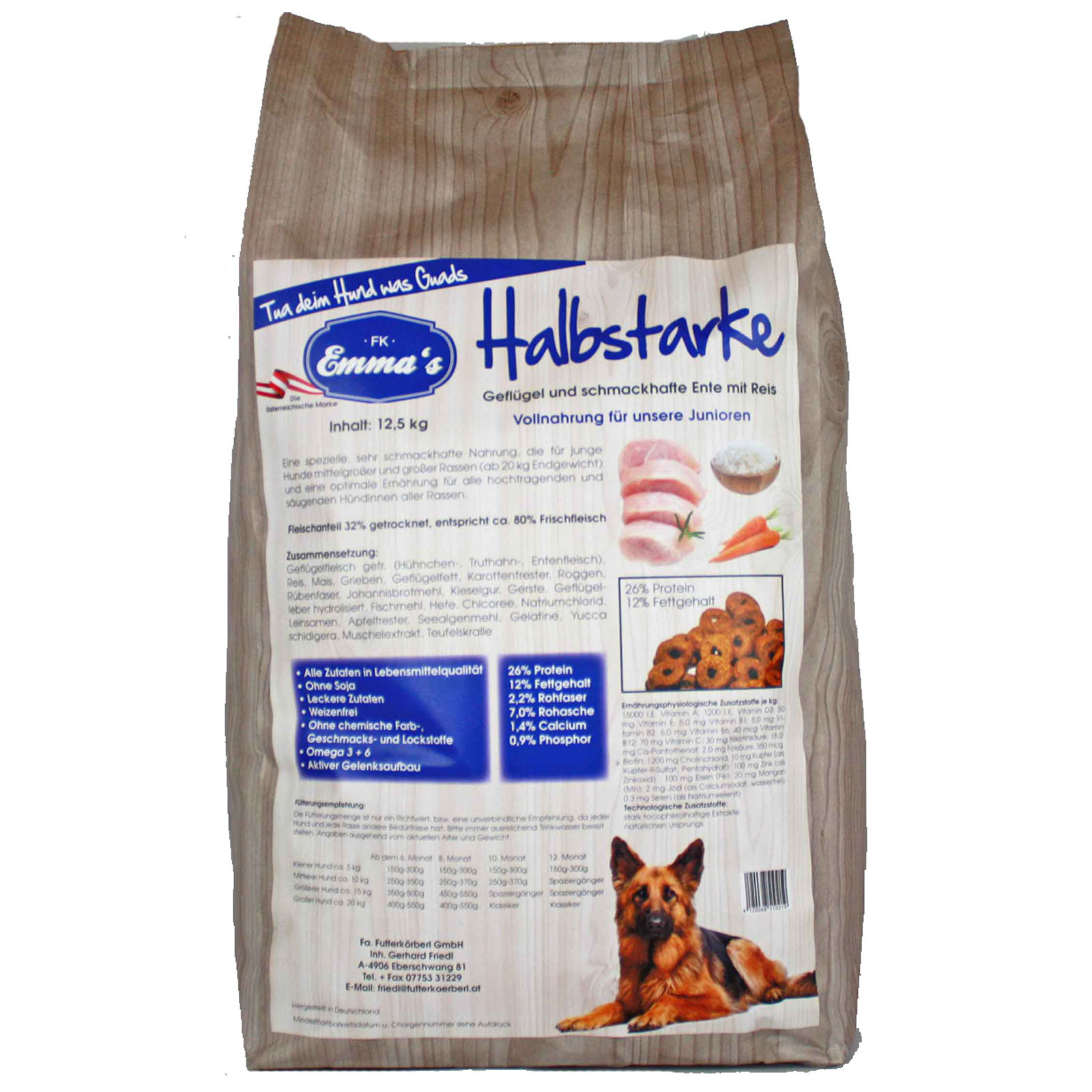 Emmas hrană pentru câini Half Dry 12,5 kg
