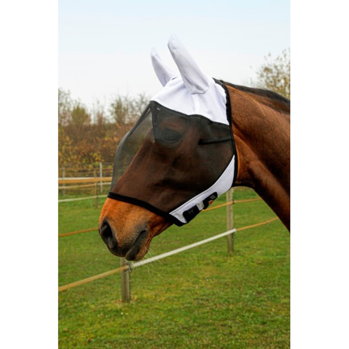 Covalliero SuperFly mască de muște pentru cai negru / alb Ponei