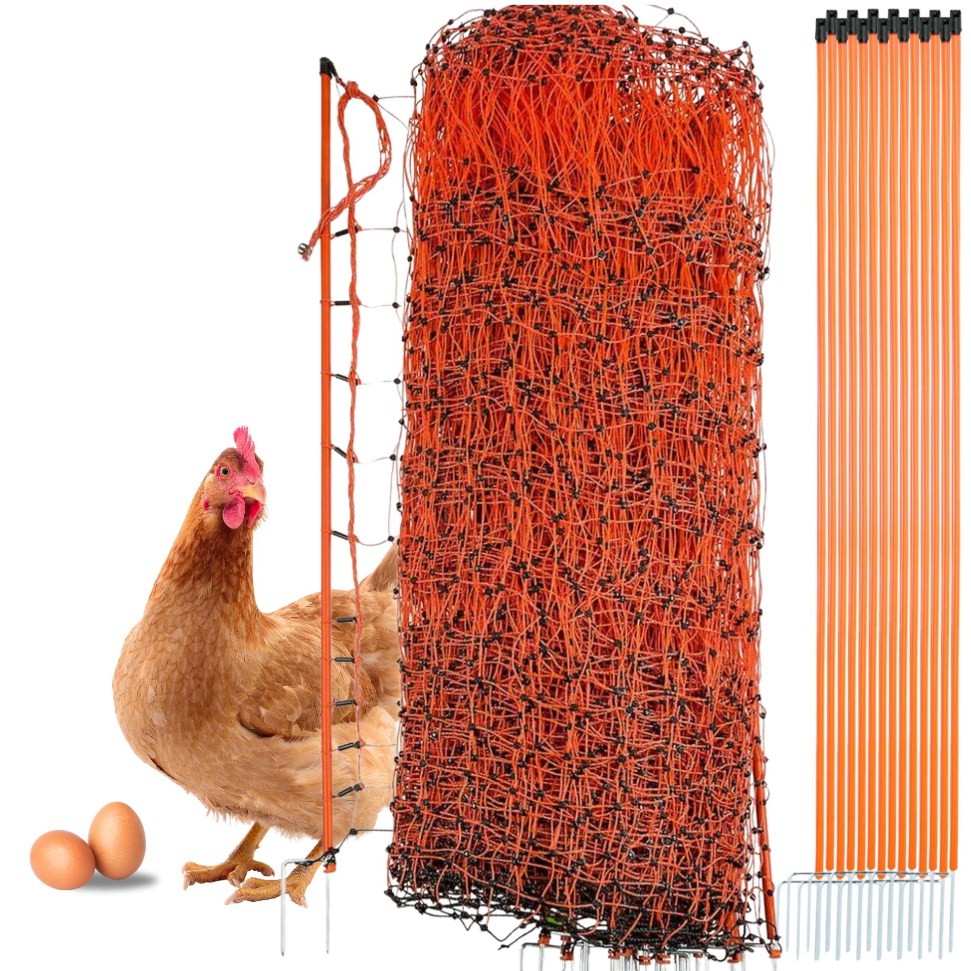 Agrarzone plasă electrificabilă pentru păsări Classic, tăruș dublu, orange