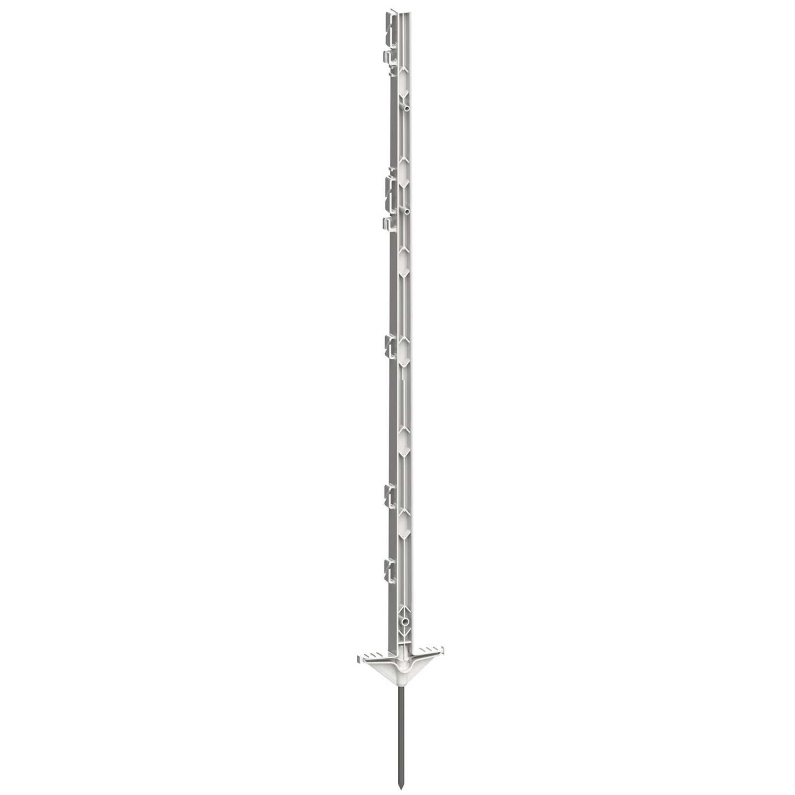 5x AKO stâlp de plastic gard electric CLASSIC 105cm, treaptă rulare dublă, alb