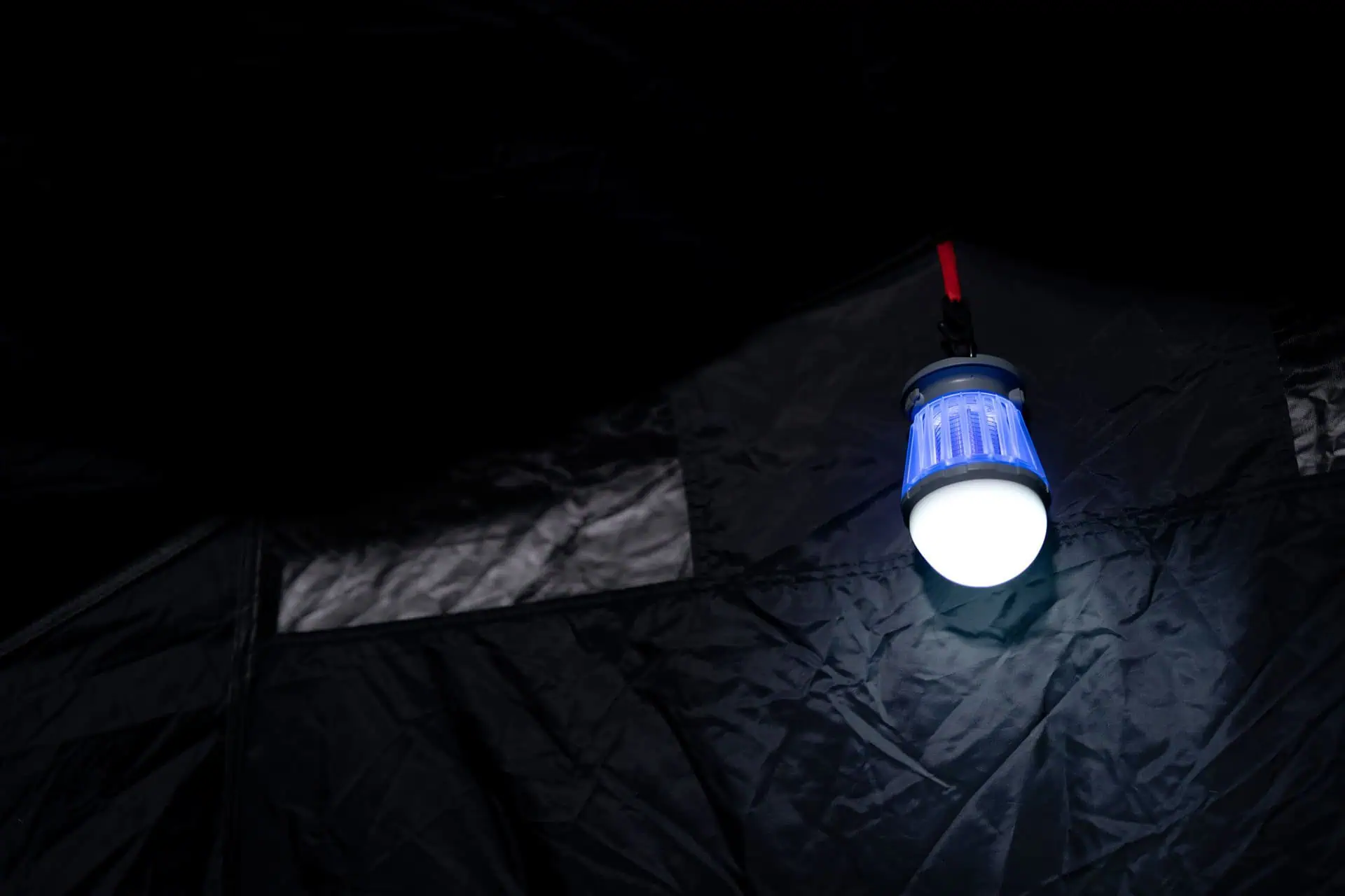 Lampa solara de camping cu LED anti-tantari gri deschis