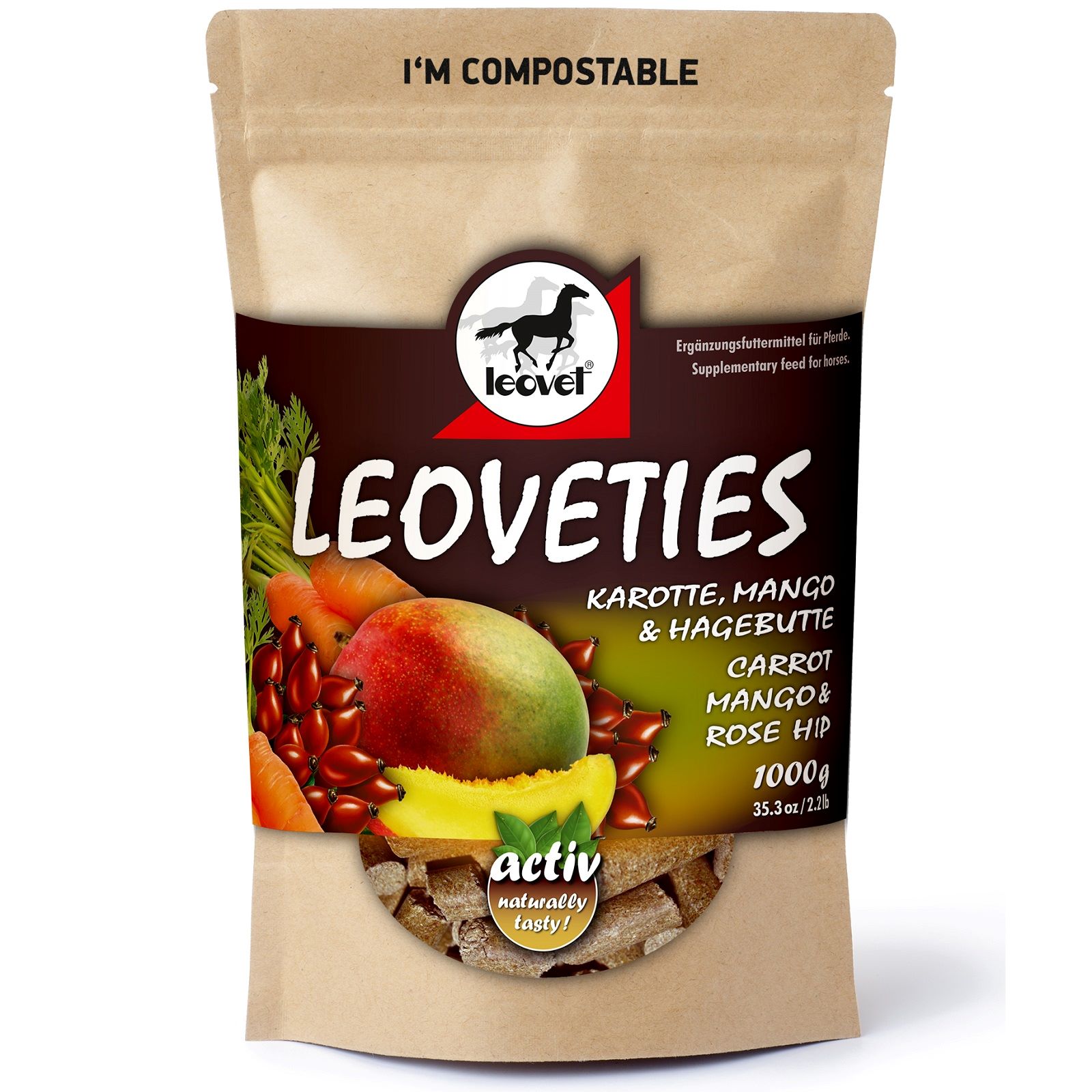 Leovet Leoveties snack cu morcov, mango și rosa canina 1 kg