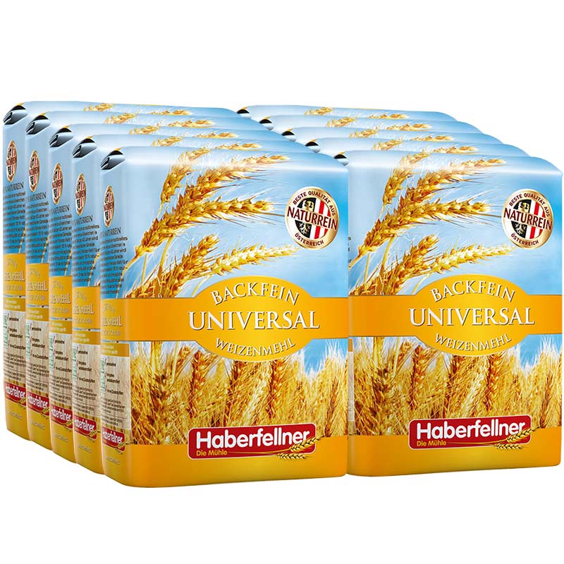 10 x 1 kg Haberfellner făină de grâu tip 405 (DE) 480 (AT) universală