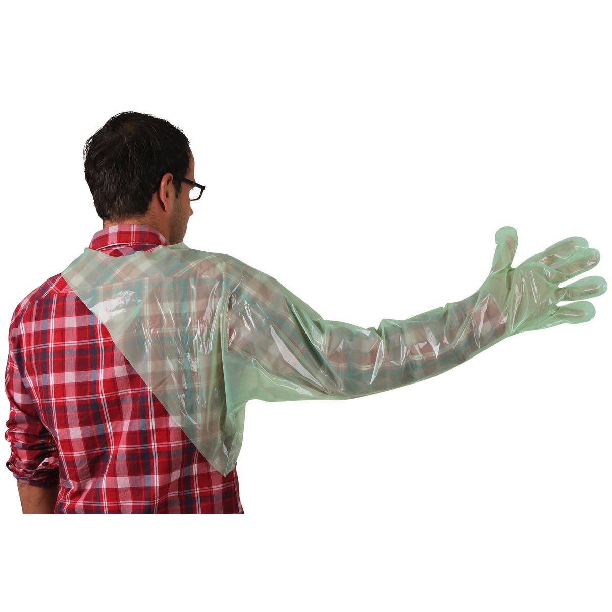 50x mănuși de unică folosință VETtop cu protecție pentru umăr verde