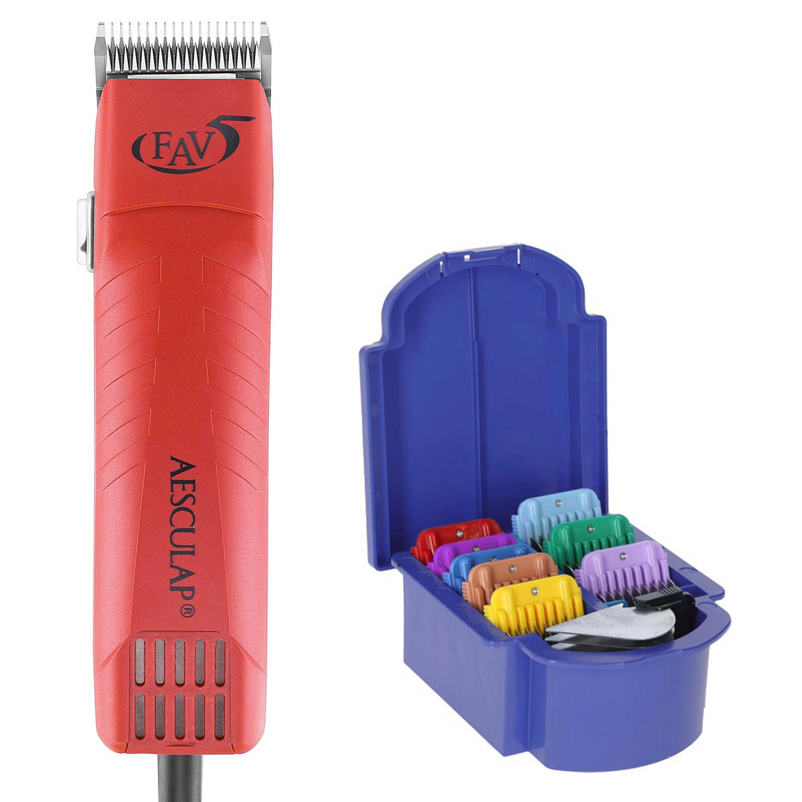 Mașină de tuns Aesculap FAV5 cu set de pieptene atașat Mașină de tuns Aesculap FAV5 cu set de pieptene atașat