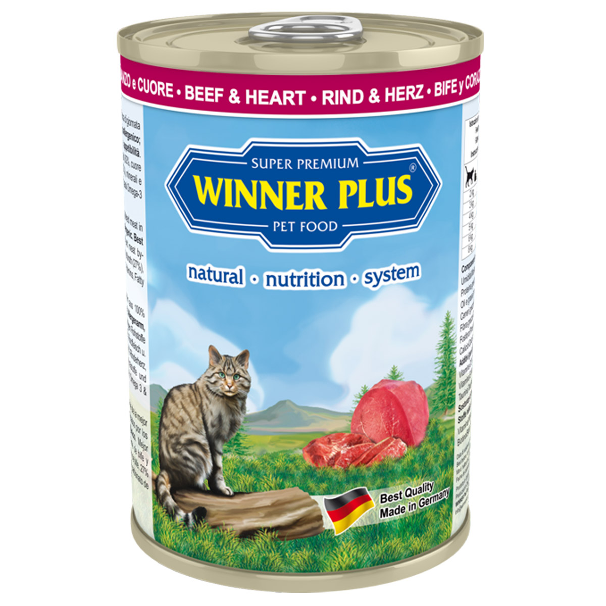 Winner Plus Super Premium Cat Menu vită & inimă 12 x 395 g