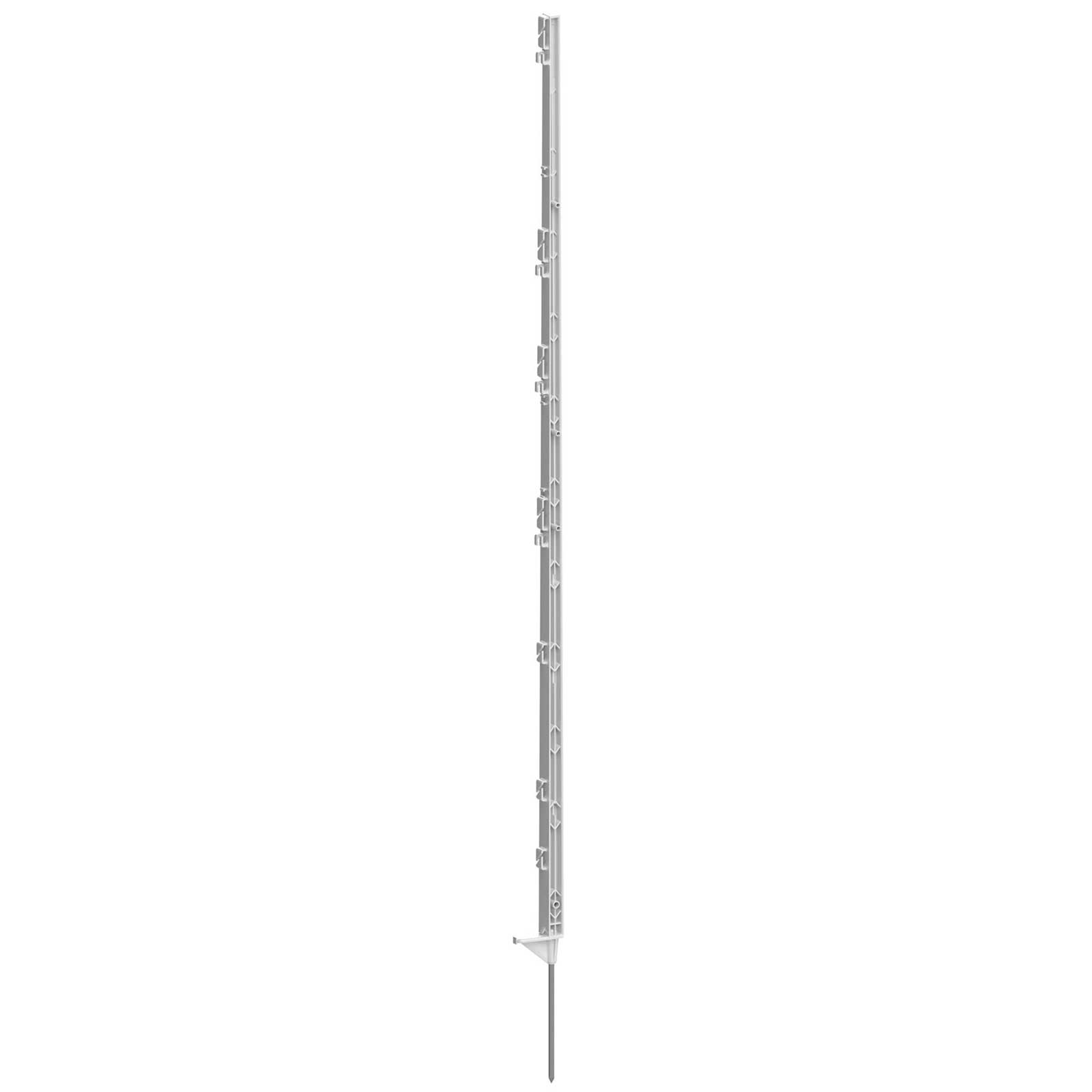30x Agrarzone stâlp din plastic pentru gard electric 156 cm 11 ochiuri alb